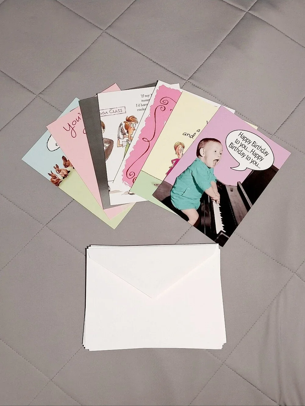 License-2-Laff Assorted Pastel Aging Birthday Cards -Set Of 7 With Envelopes